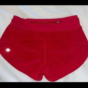 lululemon speed shorts size 2 red